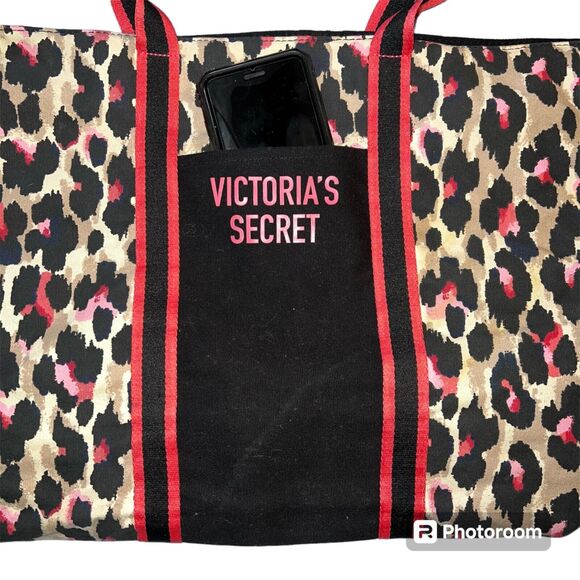 Victorias Secret Womens Large Bag Travel Weekend Leopard Cheetah Animal Print - Picture 6 of 16